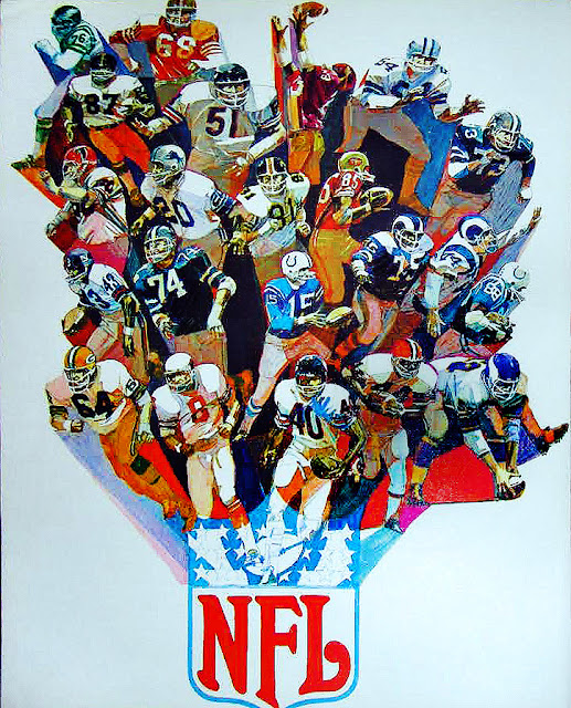 Pro Football Journal Presents NFL Art 1968 AllPro Team by Bartell