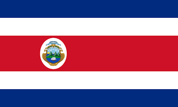 Logo Gambar Bendera Negara Kosta Rika PNG JPG ukuran 600 px