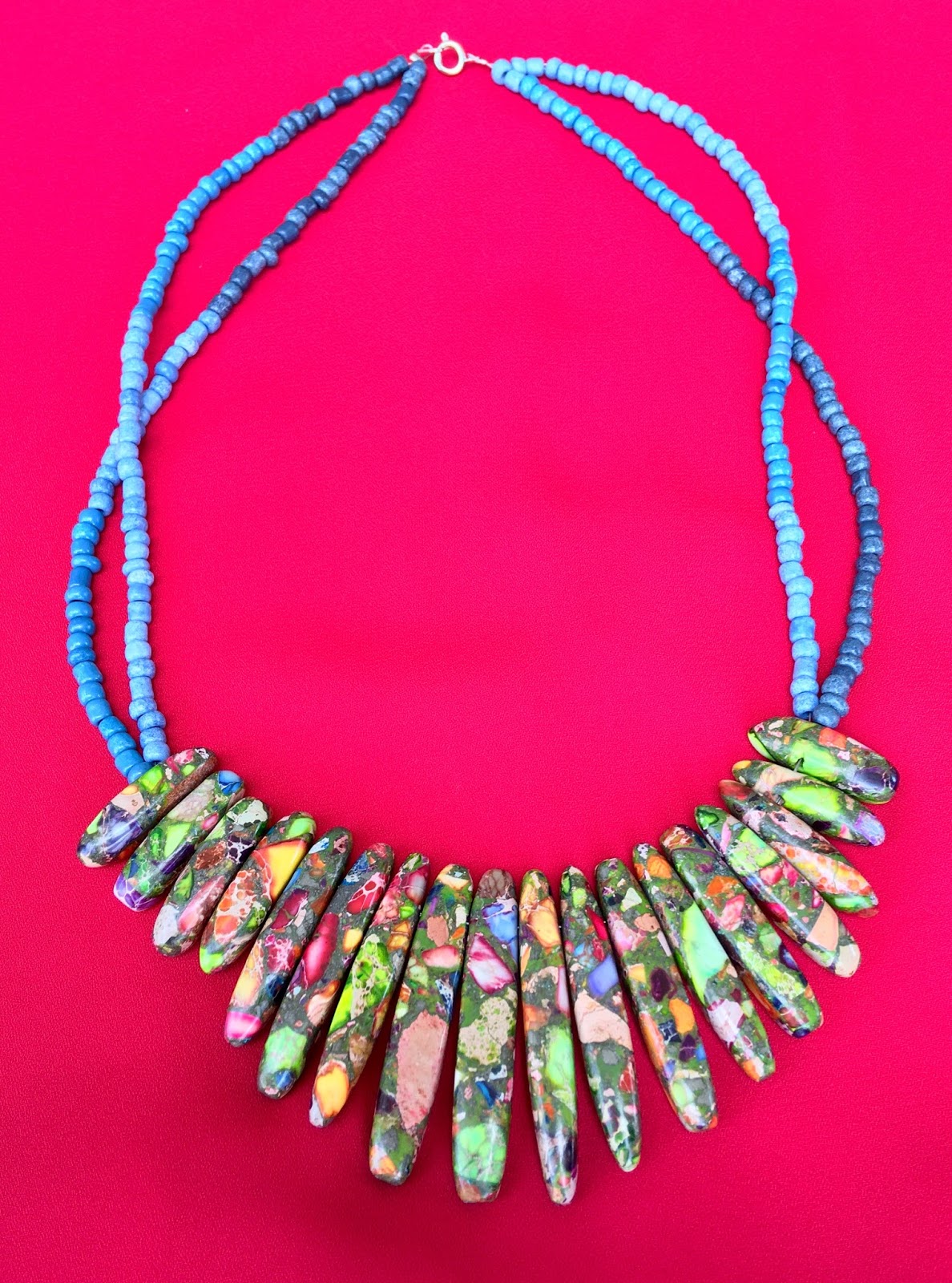 Dark blue w/ stone Necklace