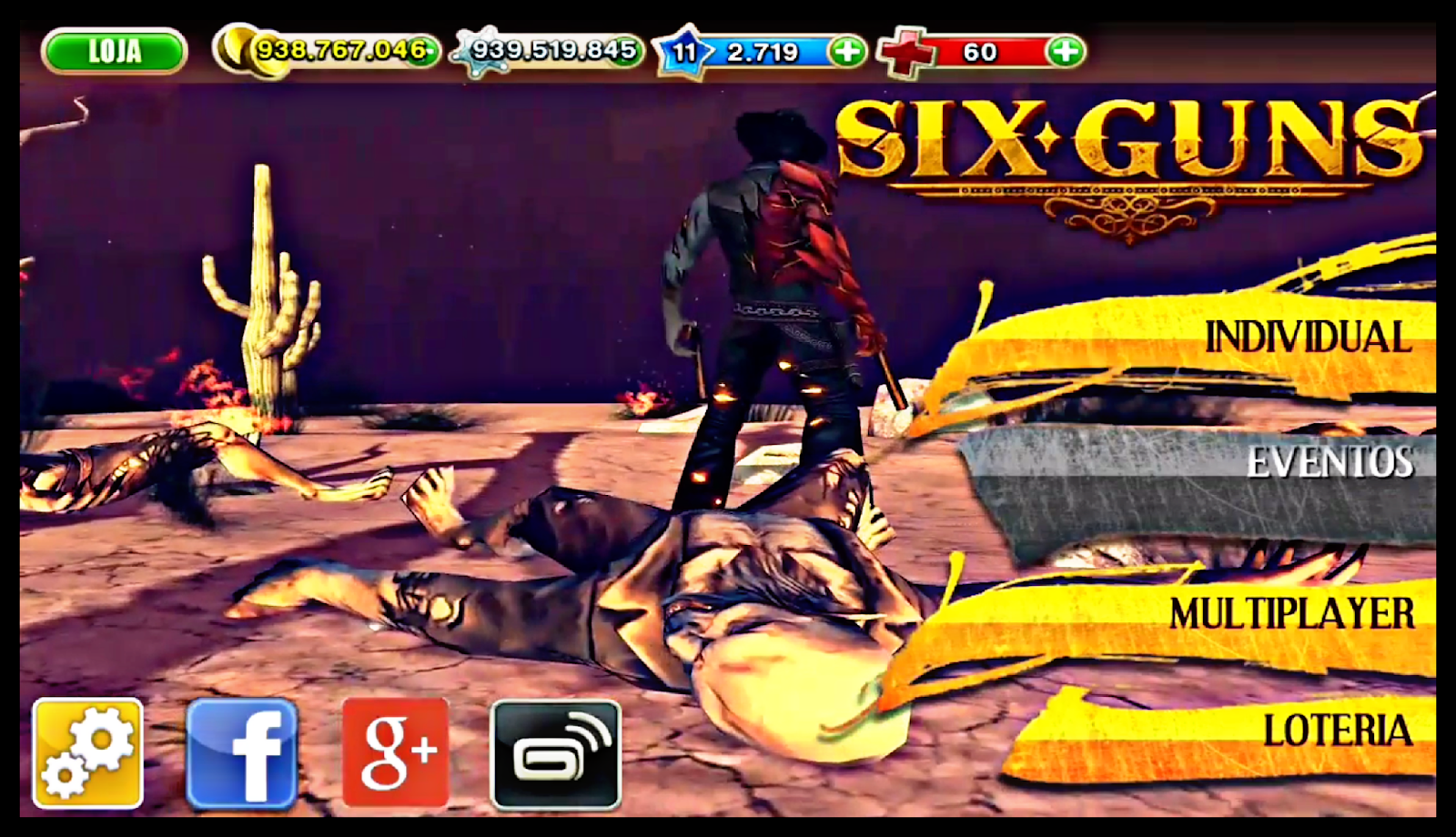 SIX GUNS MOD APK COM DINHEIRO INFINITO E OFFLINE ATUALIZADO 2023 