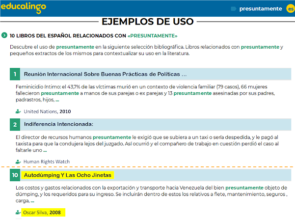 "Autodúmping y Las 8 Jinetas" como referente lexicográfico