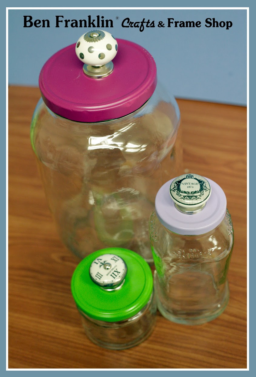 Ben Franklin Crafts and Frame Shop Earth Day Repurposed Glass Jar Projects