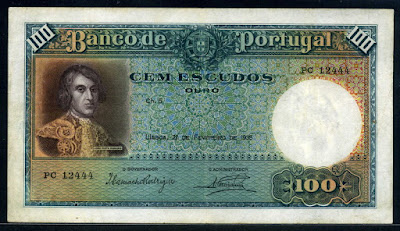 Portuguese 100 money currency Escudos banknote João Pinto Ribeiro