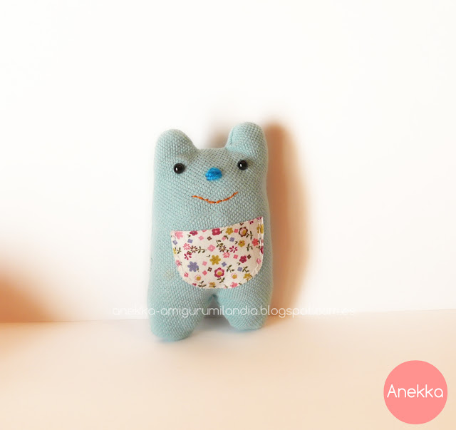 osito hecho a mano osito de trapo azul anekka handmade