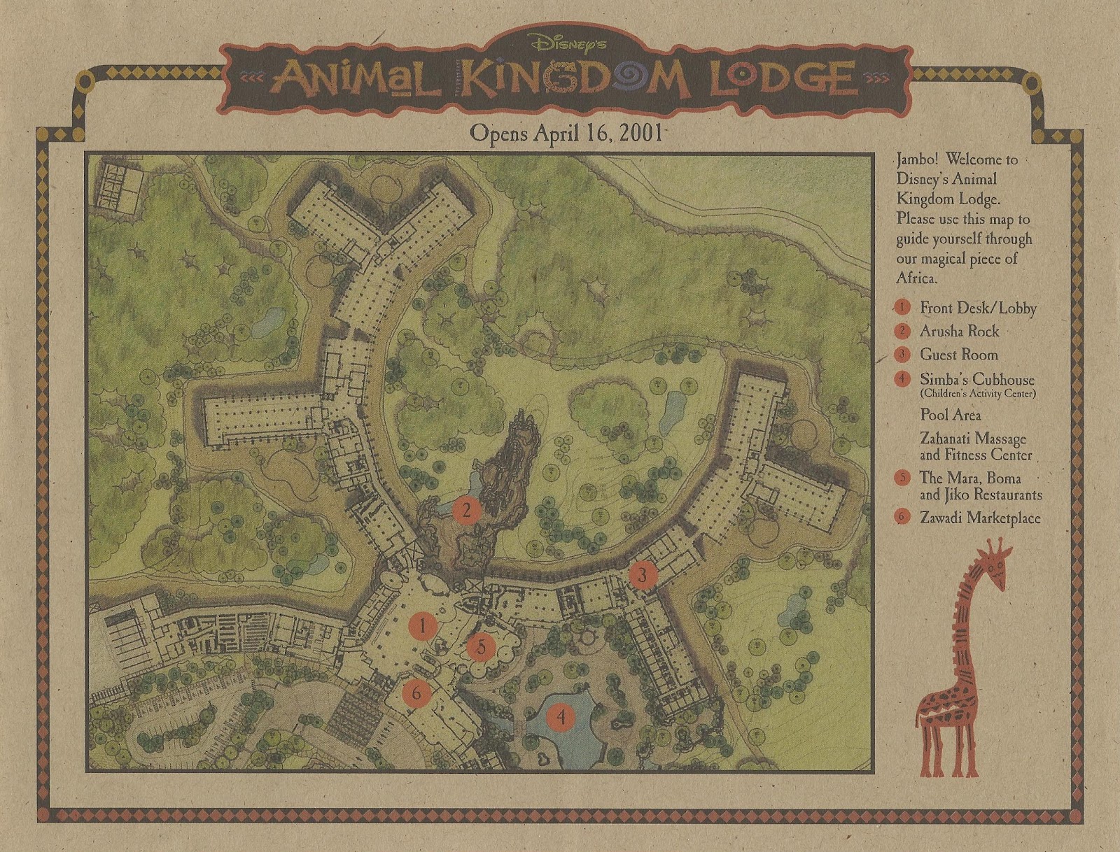 Disney Vacation Kingdom Animal Kingdom Lodge Preview Map