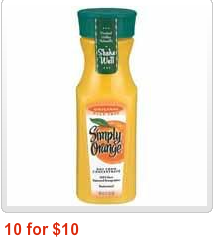 free simply orange juice at meijers