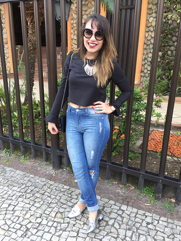 Look do Dia: Calça Rasgada + Sapato Prata | Bla Bla Bla Carol