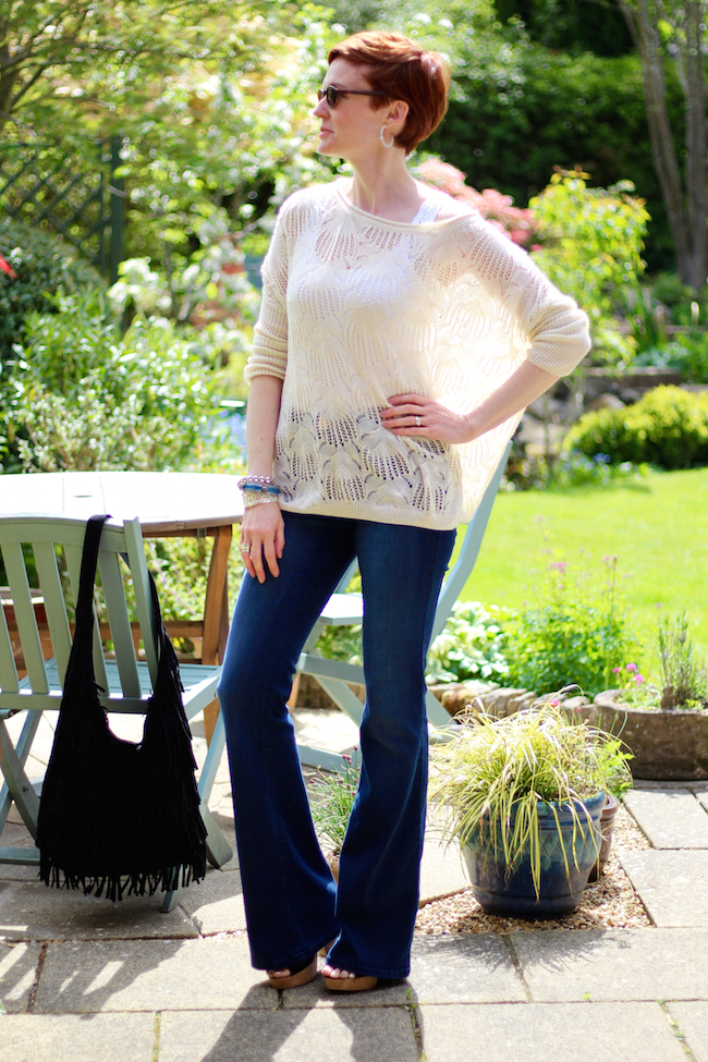 Fake Fabulous | Flared jeans, wedges and a sloppy knit