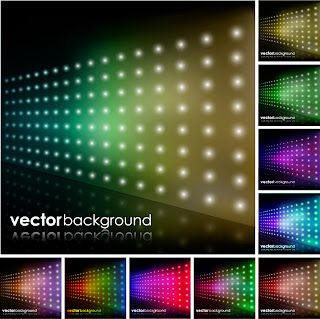 虹色に輝くLED照明の背景 brilliant rainbow color LED lightbulb background イラスト素材