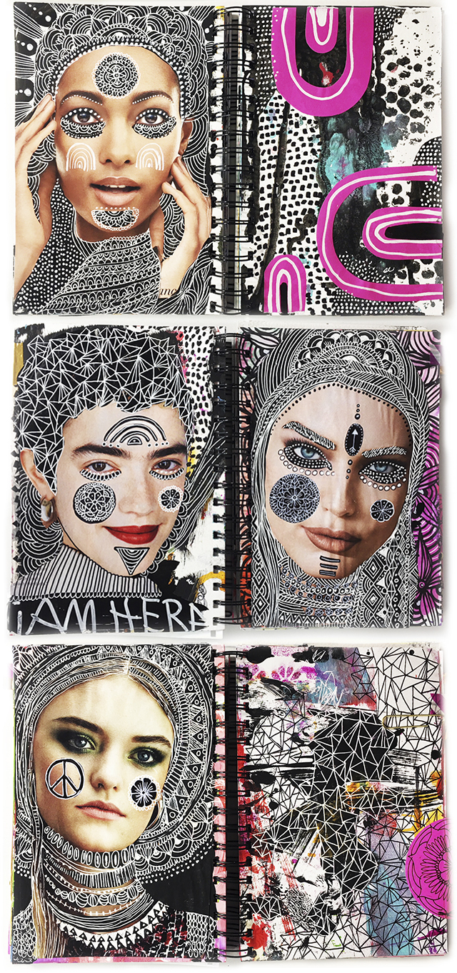 a peek inside my art journal: altered magazine pages