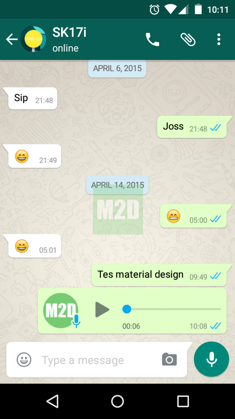 Download WhatsApp untuk Android dengan Tema Material Design