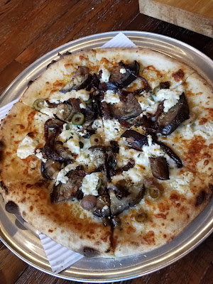 eggplant pizza, vegetarian pizza, craft beer, wood fired pizza, cleveland brewery
