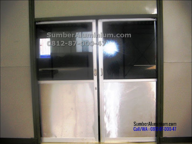 Pintu Aluminium Panel Plat Aluminium dan Kaca