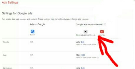 setup Ad Settings on Google Image