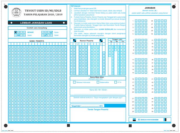 Download Lembar Jawaban Usbn