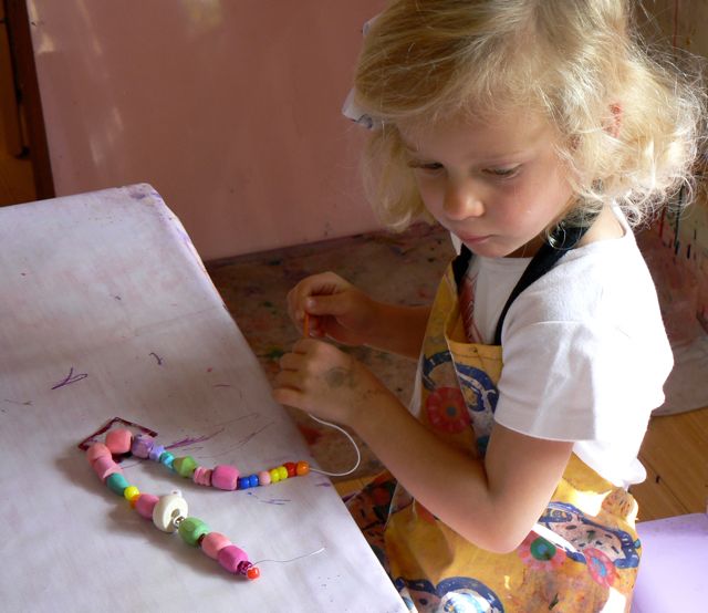 Littlest Birds Studio Shrinky Dink Beading and Splat Painting!