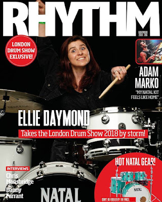 Ellie Daymond on the front cover of Rhythm magazine