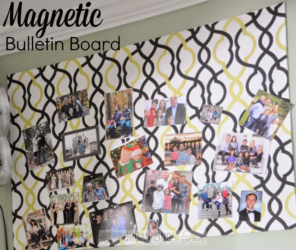 Magnetic Bulletin Board to keep pictures of loved ones :: OrganizingMadeFun.com