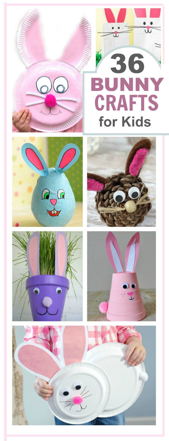 36 BUNNY CRAFTS FOR KIDS. Such cute ideas! Pinning for later #eastercraftsforkids #bunnycrafts #easterbunnycrafts #paperplatebunny #eastercrafts