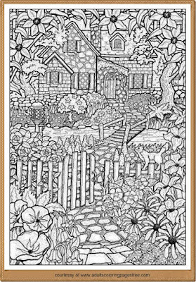 village house adults coloring pages