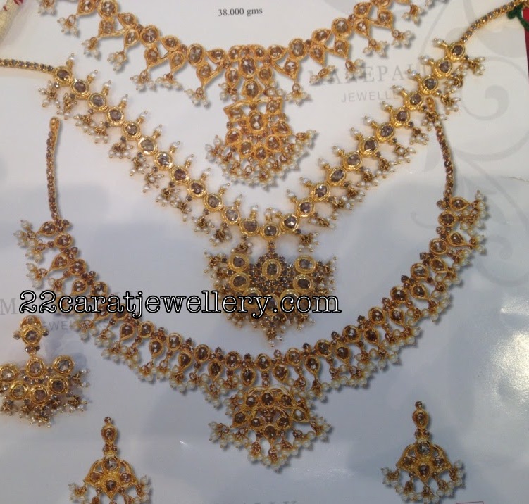 Uncut Diamond Necklaces Below 50 Grams Jewellery Designs