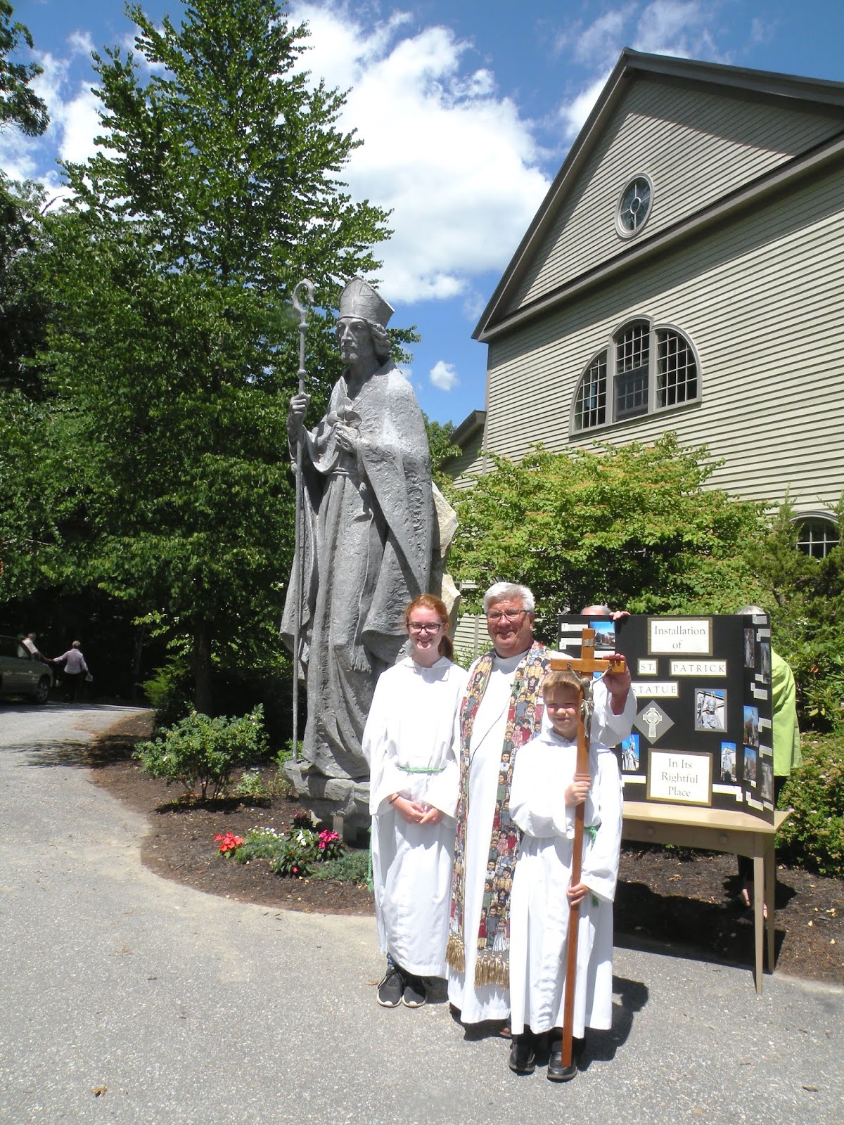 Saint Patrick Church statue dedication Newcastle Maine