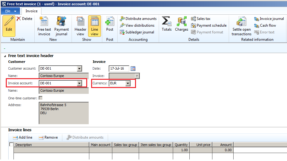 free text invoice in microsoft dynamics ax 2012 r3 microsoft