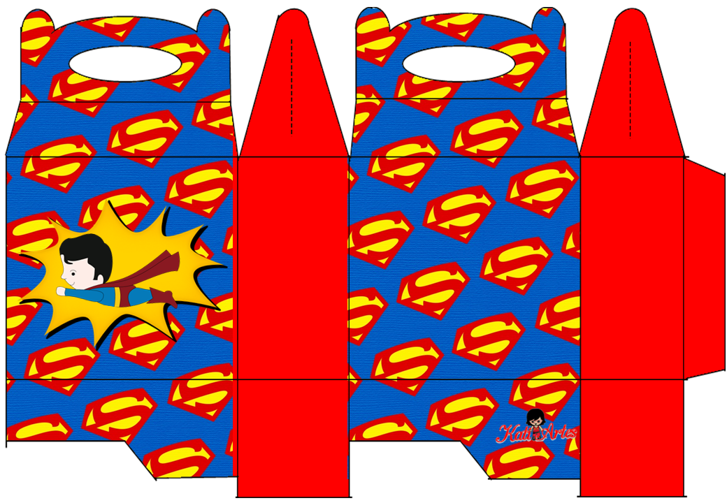 Superman: Caja para Lunch, para Imprimir Gratis. 