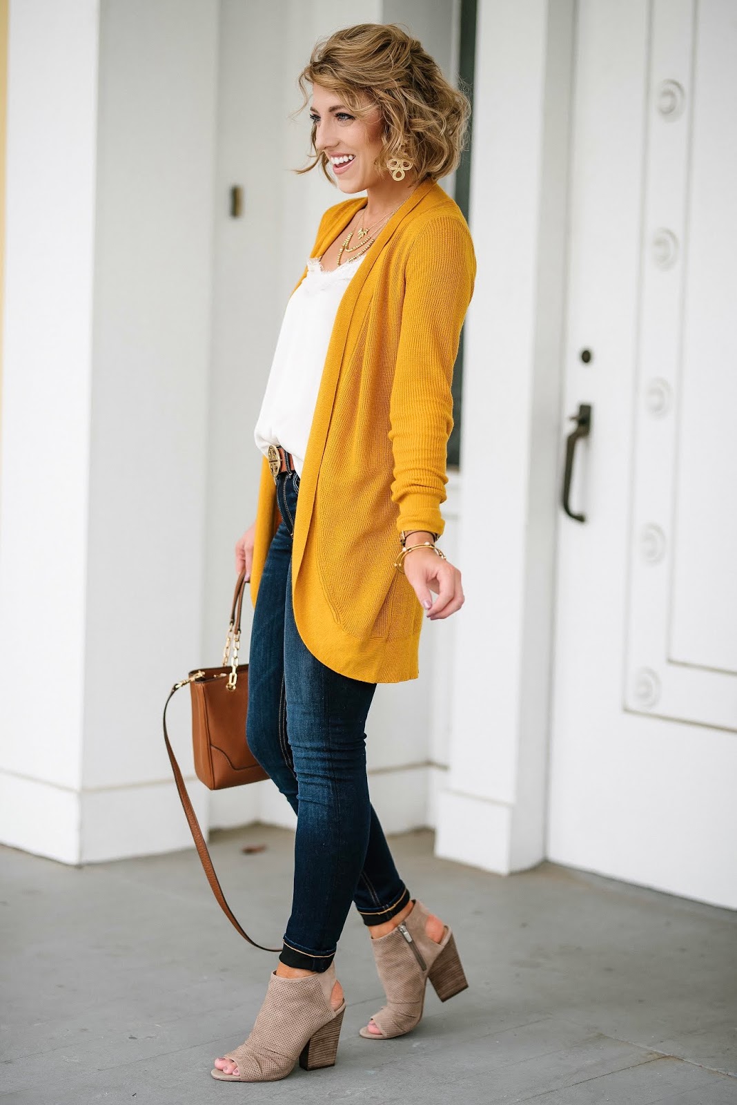 Under $30 Mustard Yellow Cardigan - Target Style! - Something Delightful Blog @racheltimmerman