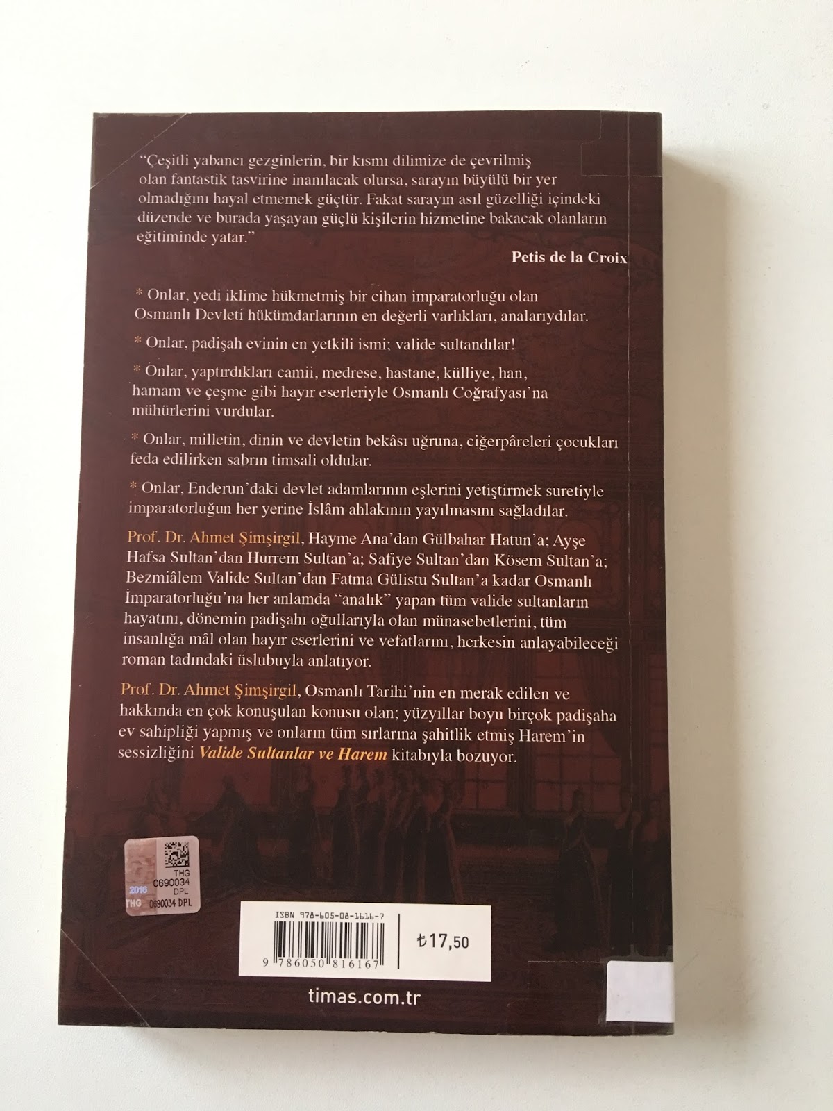 Valide Sultanlar Ve Harem Osmanli Nin Sir Dunyasi Ithafli Ve Imzali Prof Dr Ahmet Simsirgil Nadir Kitap