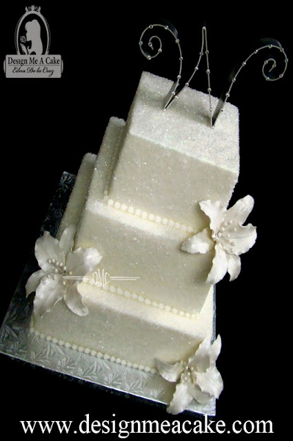 Wedding Cake with white Stargazer lilies