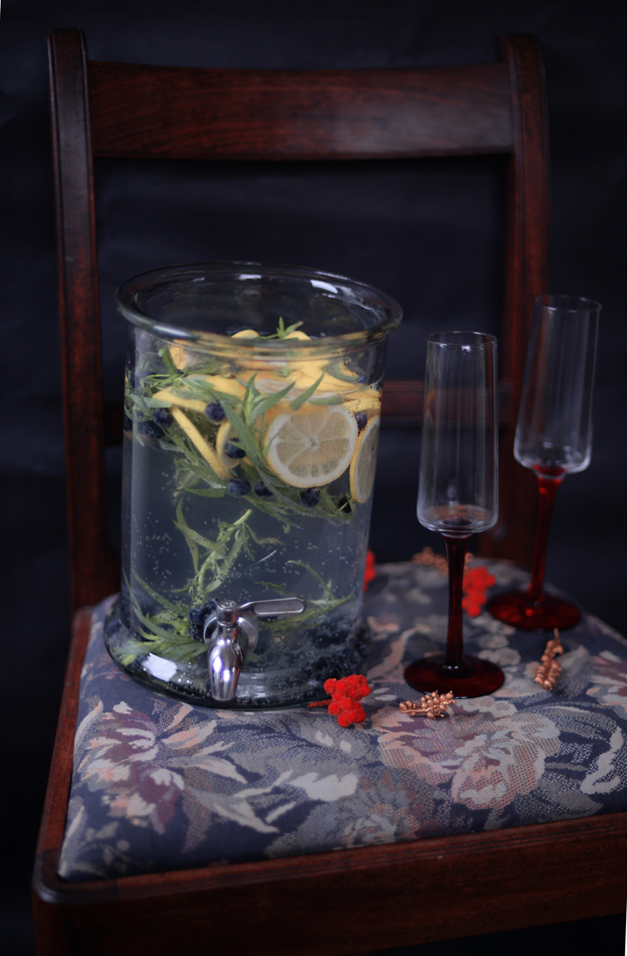 Lemon & Vanilla Blueberry, Tarragon and Vodka Punch and Happy 2017