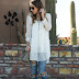 White <strong>Tunic</strong> + Ripped Denim