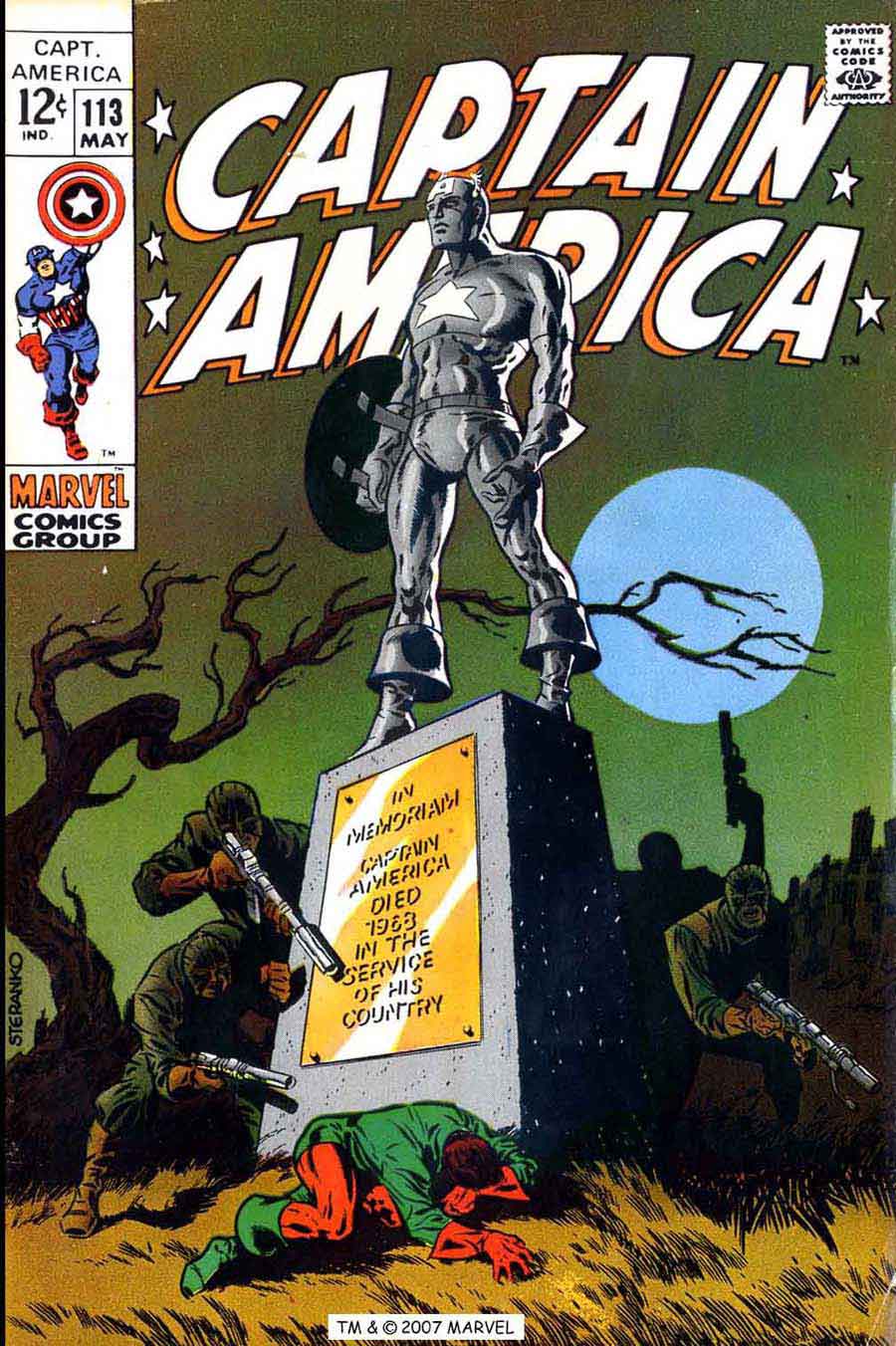 Captain America #113 silver age 1960s marvel comic book cover art by Jim Steranko