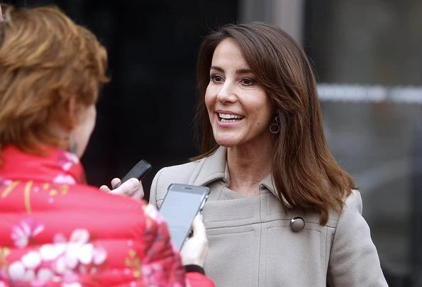 Princess Marie wore a new wool-blend knee-length coat by Paul & Joe