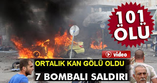 7 bombalı saldırıda en az 101 kişi öldü