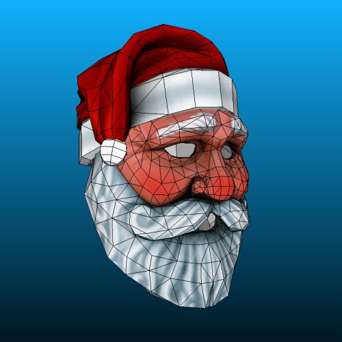 Papercraft 3D Santa Mask | Tektonten Papercraft