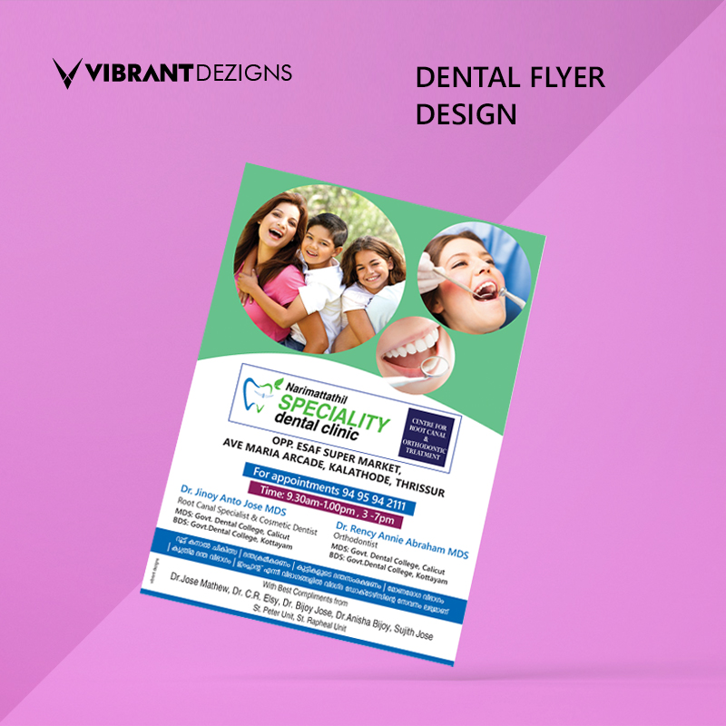 vibrantdezigns graphic designing logo designing brochure dental flyer design