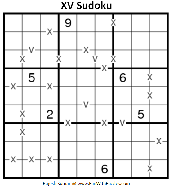 XV Sudoku Puzzle (Fun With Sudoku #230)