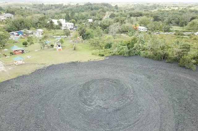 On the island of Trinidad, an eruption of a mud volcano began