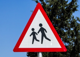 Children's crossing traffic sign. Children's crossing traffic sign.