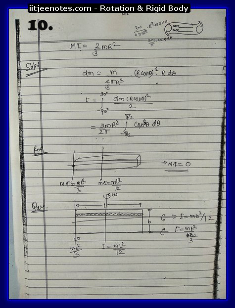 Rotation and Rigid body Notes 