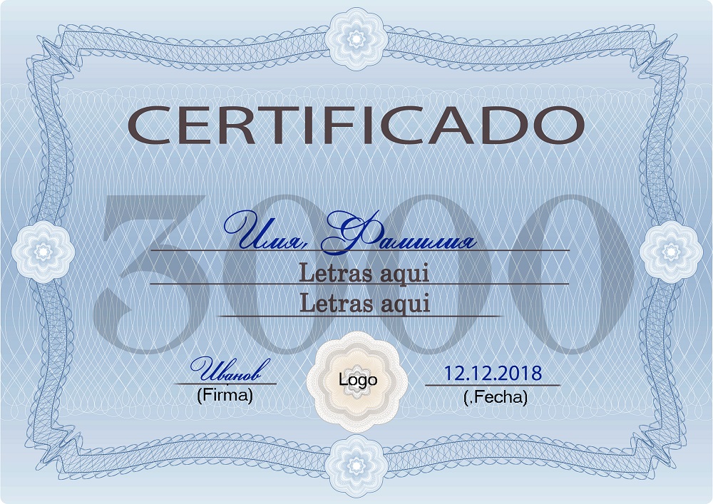 Plantilla psd para crear Certificado No11