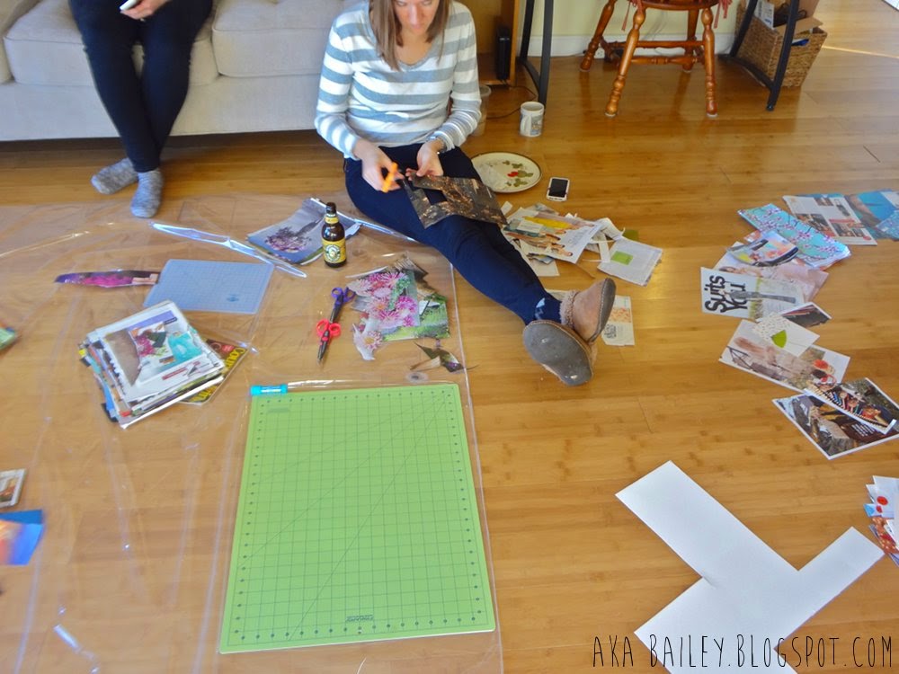 Craft Club: Cutting magazine pages for her collage
