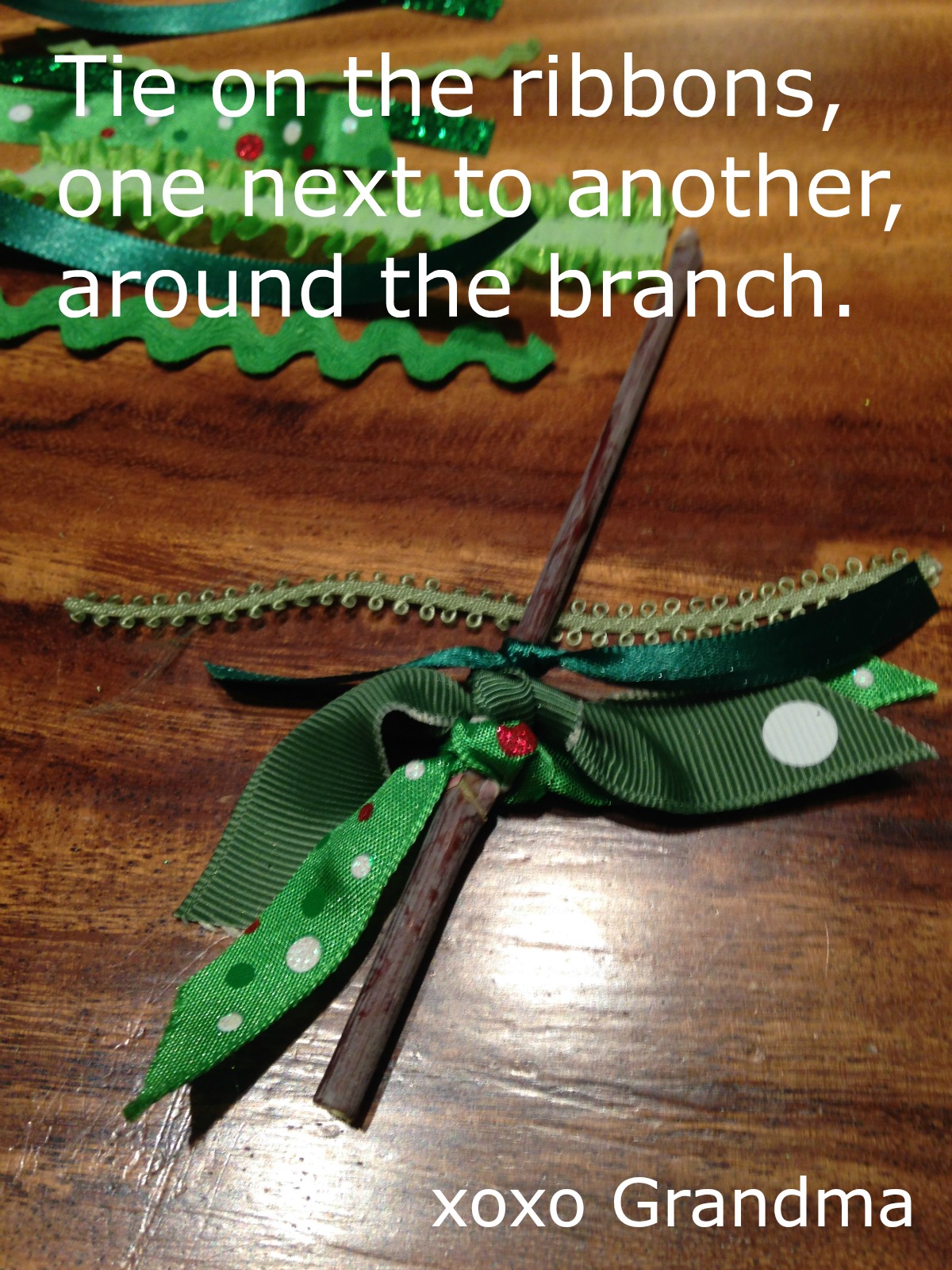 xoxo Grandma Easy Ribbon & Trim Tree Ornaments a Tutorial