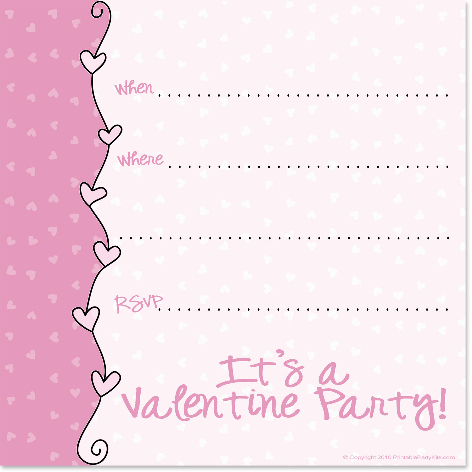 Free Printable Party Invitations Invitation Design For A Valentine S Day Party