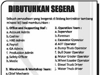 Lowongan Kerja Perusahaan bidang Kontraktor Tambang Mineral Biji Besi Lowongan Kerja Perusahaan bidang Kontraktor Tambang Mineral Biji Besi