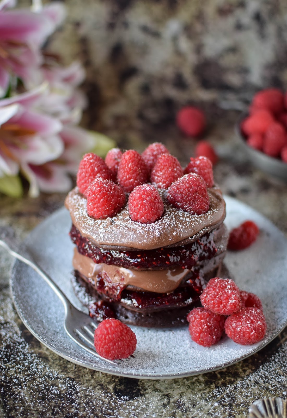 Raspberry Nutella pancakes for World Nutella Day