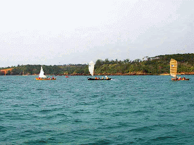 sabani boats at sea, racing