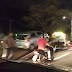 Carro quebrado deixa o trânsito lento na BR-101 Sul